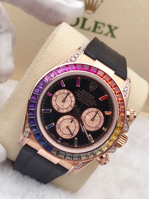 劳力士宇宙计型迪通拿M116515后镶彩虹圈 自动机械